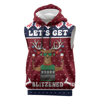 Lets Get Slouchy Christmas Sleeveless Hoodie Funny Xmas Holiday Patterns - Wonder Print Shop