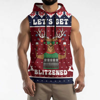 Lets Get Slouchy Christmas Sleeveless Hoodie Funny Xmas Holiday Patterns - Wonder Print Shop