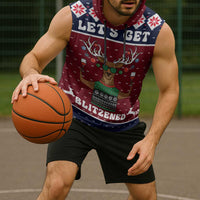 Lets Get Slouchy Christmas Sleeveless Hoodie Funny Xmas Holiday Patterns - Wonder Print Shop