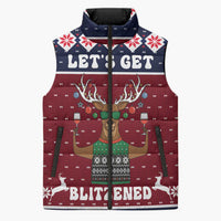 Lets Get Slouchy Christmas Sleeveless Puffer Jacket Funny Xmas Holiday Patterns - Wonder Print Shop