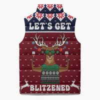 Lets Get Slouchy Christmas Sleeveless Puffer Jacket Funny Xmas Holiday Patterns - Wonder Print Shop