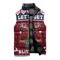 Lets Get Slouchy Christmas Sleeveless Puffer Jacket Funny Xmas Holiday Patterns - Wonder Print Shop