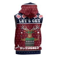 Lets Get Slouchy Christmas Sleeveless Zip Hoodie Funny Xmas Holiday Patterns - Wonder Print Shop