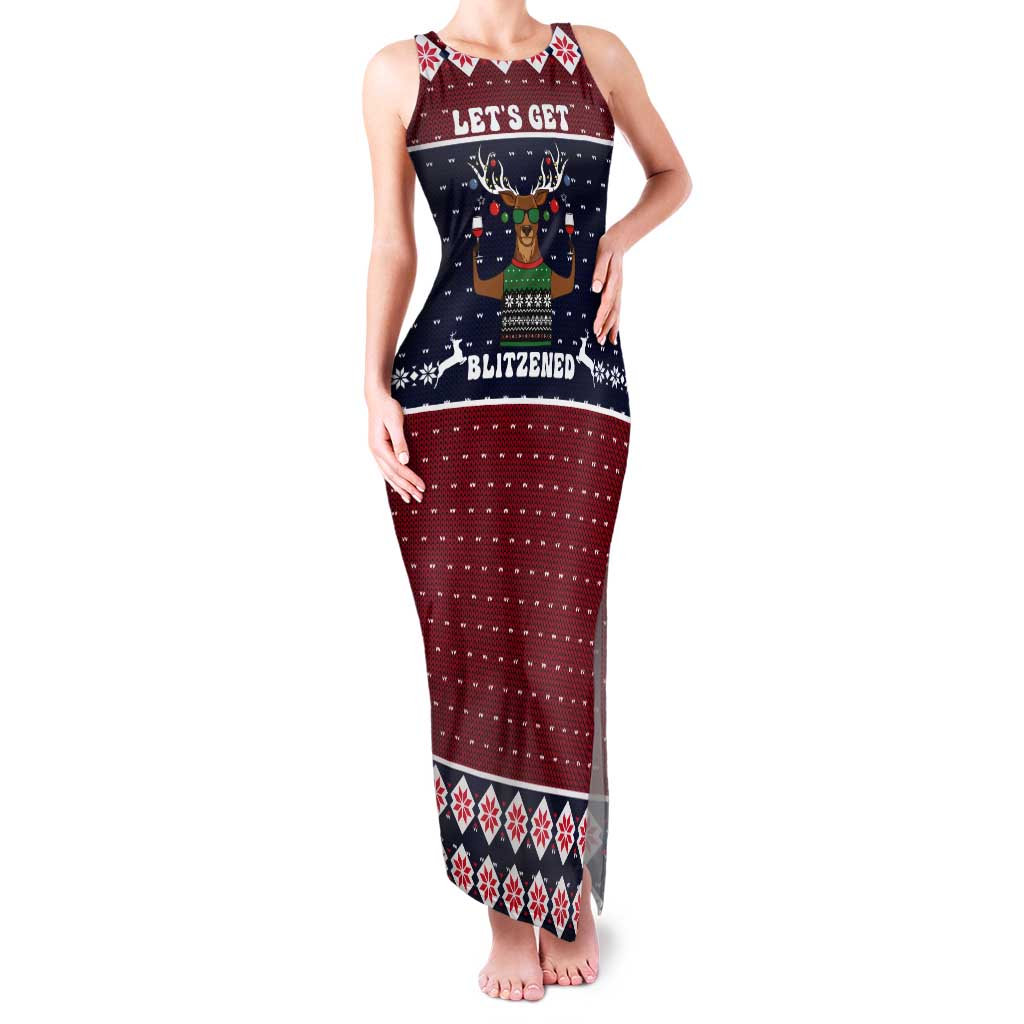 Lets Get Slouchy Christmas Tank Maxi Dress Funny Xmas Holiday Patterns - Wonder Print Shop