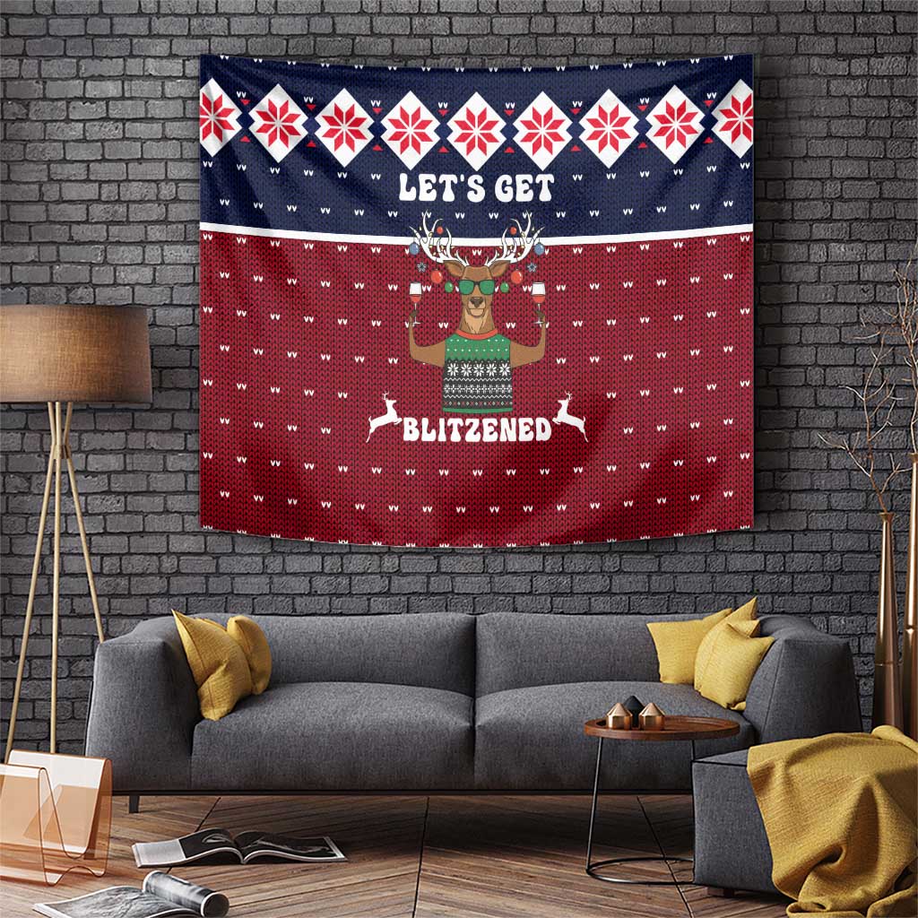 Lets Get Slouchy Christmas Tapestry Funny Xmas Holiday Patterns - Wonder Print Shop