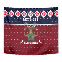 Lets Get Slouchy Christmas Tapestry Funny Xmas Holiday Patterns - Wonder Print Shop