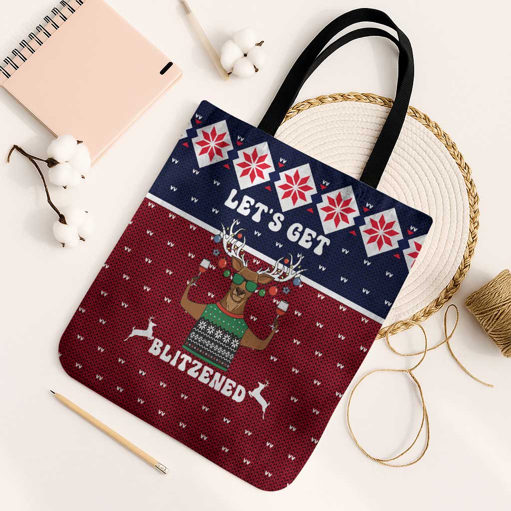Lets Get Slouchy Christmas Tote Bag Funny Xmas Holiday Patterns - Wonder Print Shop