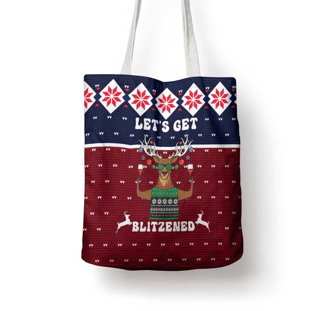 Lets Get Slouchy Christmas Tote Bag Funny Xmas Holiday Patterns - Wonder Print Shop