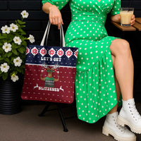 Lets Get Slouchy Christmas Tote Bag Funny Xmas Holiday Patterns - Wonder Print Shop