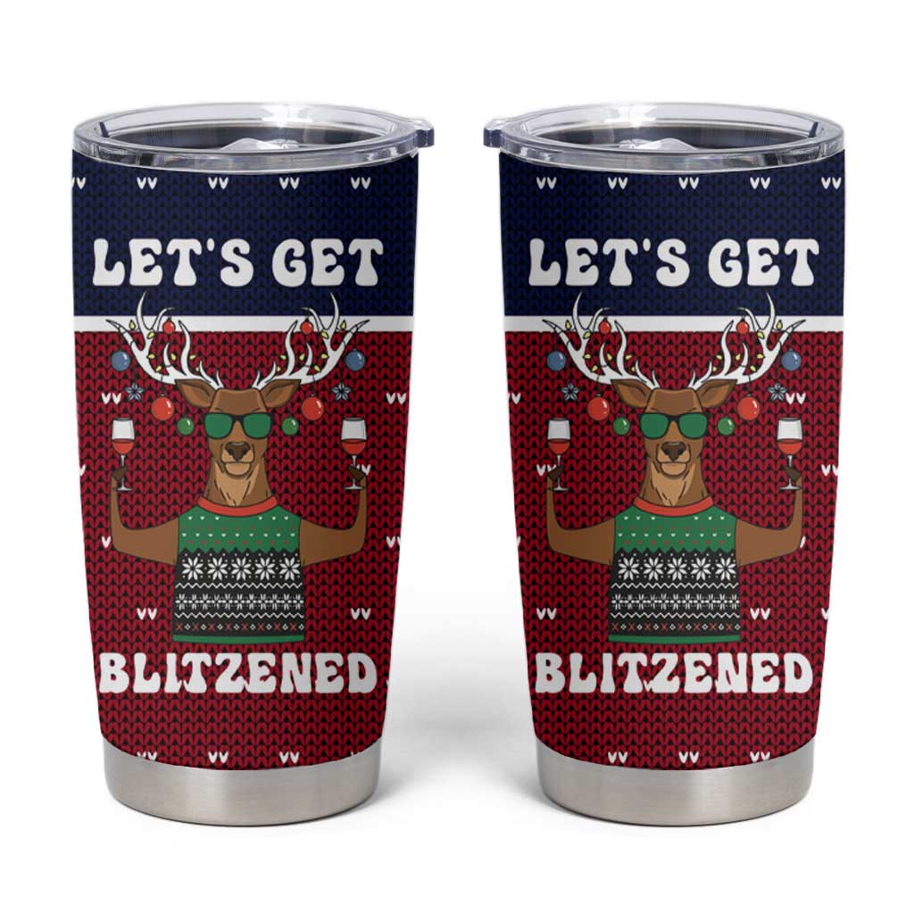 Lets Get Slouchy Christmas Tumbler Cup Funny Xmas Holiday Patterns - Wonder Print Shop