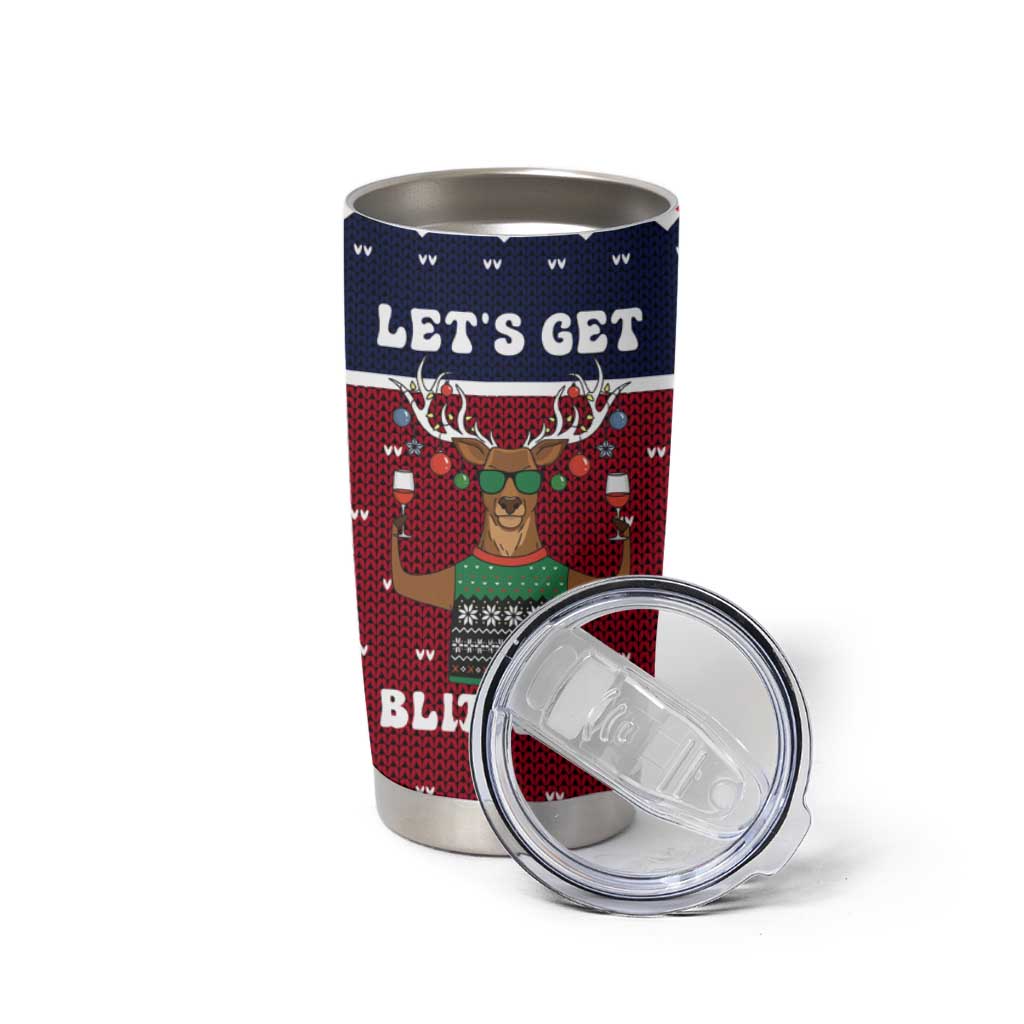 Lets Get Slouchy Christmas Tumbler Cup Funny Xmas Holiday Patterns - Wonder Print Shop
