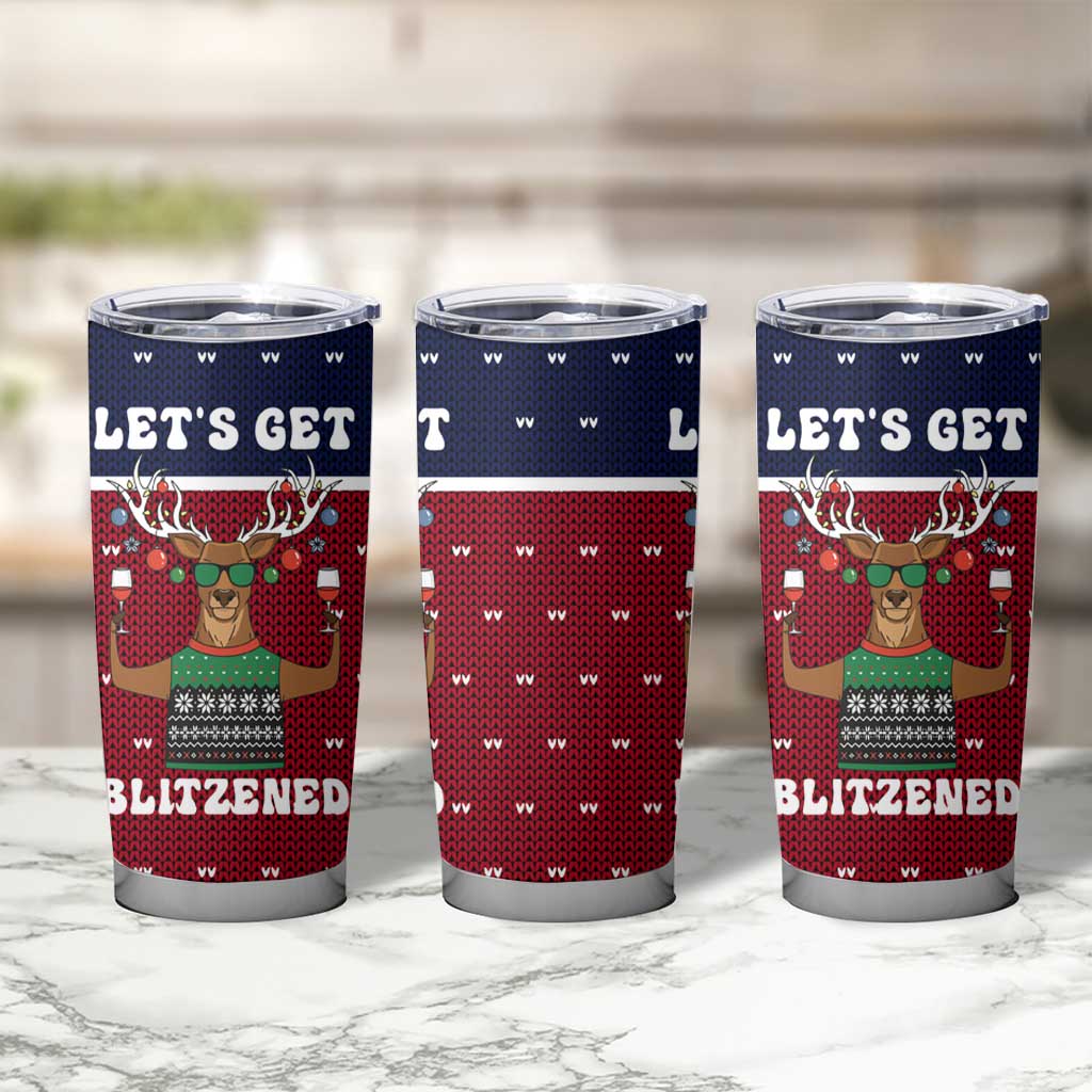 Lets Get Slouchy Christmas Tumbler Cup Funny Xmas Holiday Patterns - Wonder Print Shop