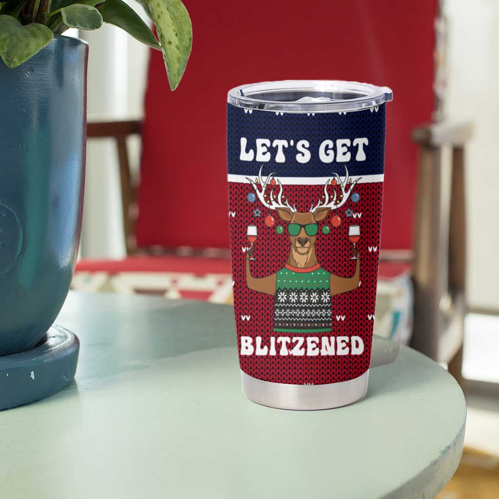 Lets Get Slouchy Christmas Tumbler Cup Funny Xmas Holiday Patterns - Wonder Print Shop