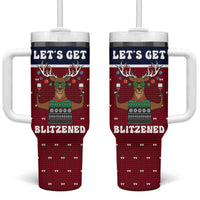 Lets Get Slouchy Christmas Tumbler With Handle Funny Xmas Holiday Patterns - Wonder Print Shop