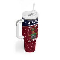 Lets Get Slouchy Christmas Tumbler With Handle Funny Xmas Holiday Patterns - Wonder Print Shop