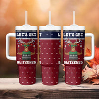 Lets Get Slouchy Christmas Tumbler With Handle Funny Xmas Holiday Patterns - Wonder Print Shop