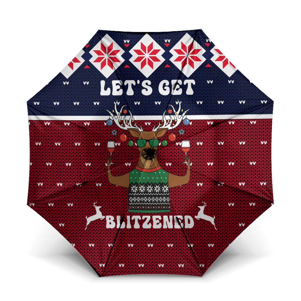 Lets Get Slouchy Christmas Umbrella Funny Xmas Holiday Patterns - Wonder Print Shop