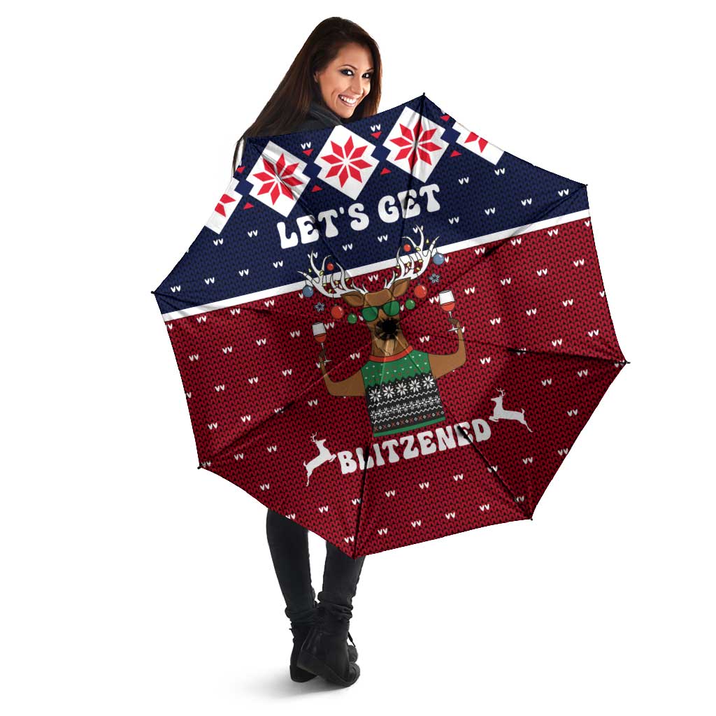 Lets Get Slouchy Christmas Umbrella Funny Xmas Holiday Patterns - Wonder Print Shop