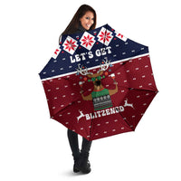Lets Get Slouchy Christmas Umbrella Funny Xmas Holiday Patterns - Wonder Print Shop