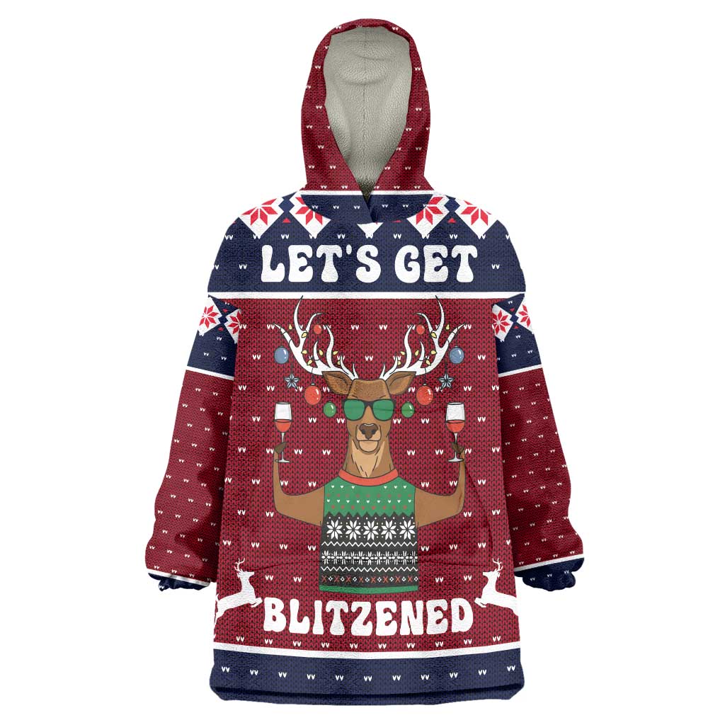 Lets Get Slouchy Christmas Wearable Blanket Hoodie Funny Xmas Holiday Patterns - Wonder Print Shop