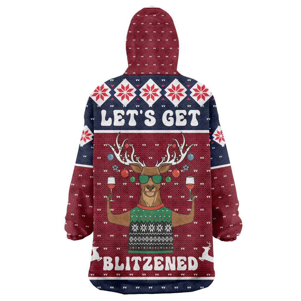 Lets Get Slouchy Christmas Wearable Blanket Hoodie Funny Xmas Holiday Patterns - Wonder Print Shop