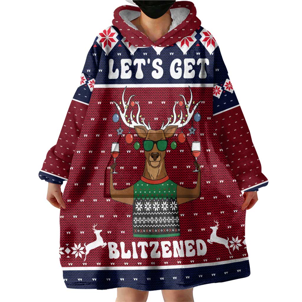 Lets Get Slouchy Christmas Wearable Blanket Hoodie Funny Xmas Holiday Patterns - Wonder Print Shop