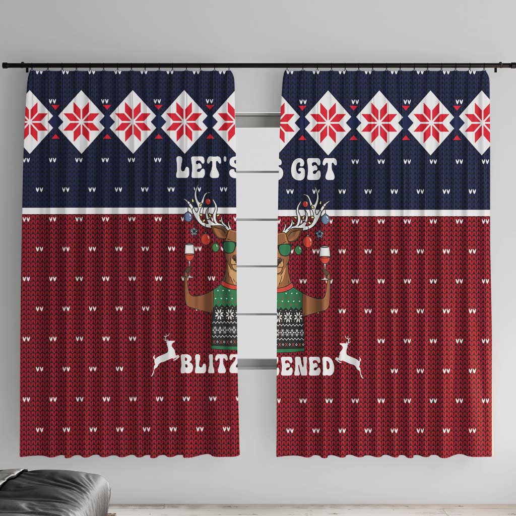 Lets Get Slouchy Christmas Window Curtain Funny Xmas Holiday Patterns - Wonder Print Shop