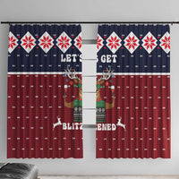 Lets Get Slouchy Christmas Window Curtain Funny Xmas Holiday Patterns - Wonder Print Shop