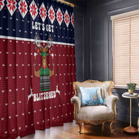 Lets Get Slouchy Christmas Window Curtain Funny Xmas Holiday Patterns - Wonder Print Shop