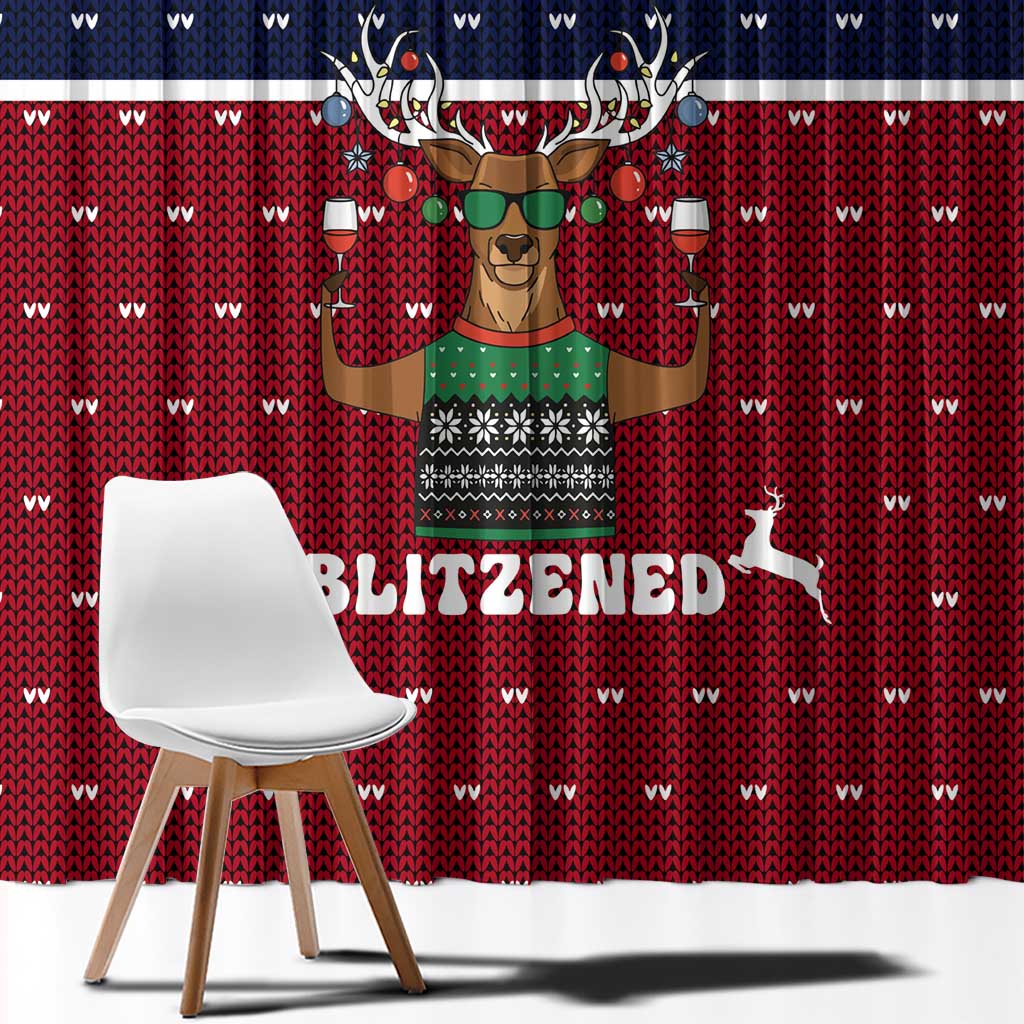 Lets Get Slouchy Christmas Window Curtain Funny Xmas Holiday Patterns - Wonder Print Shop