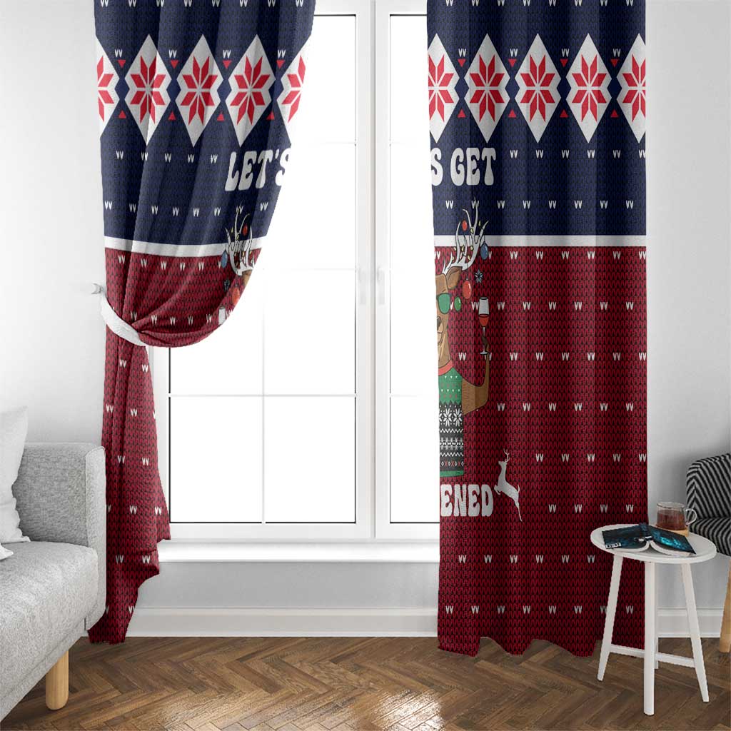 Lets Get Slouchy Christmas Window Curtain Funny Xmas Holiday Patterns - Wonder Print Shop