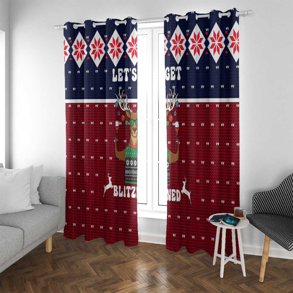 Lets Get Slouchy Christmas Window Curtain Funny Xmas Holiday Patterns - Wonder Print Shop