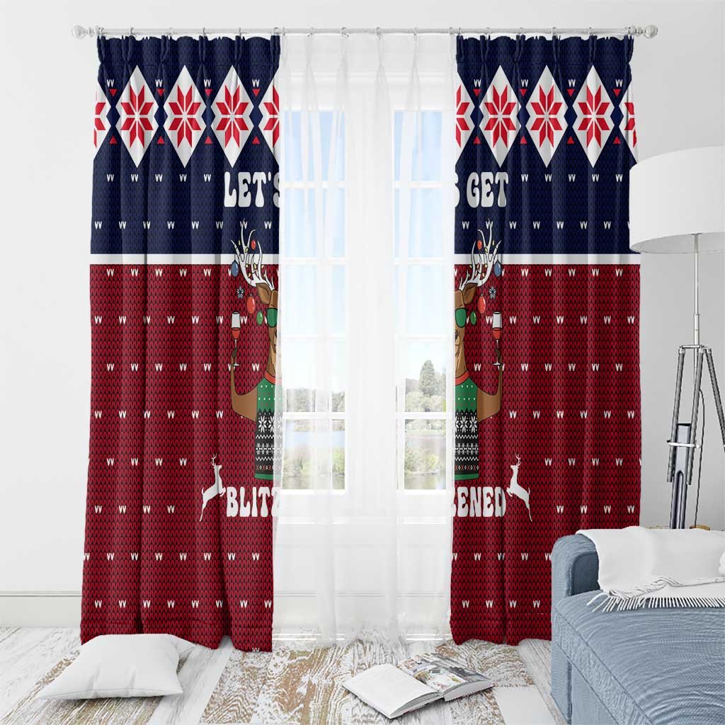 Lets Get Slouchy Christmas Window Curtain Funny Xmas Holiday Patterns - Wonder Print Shop