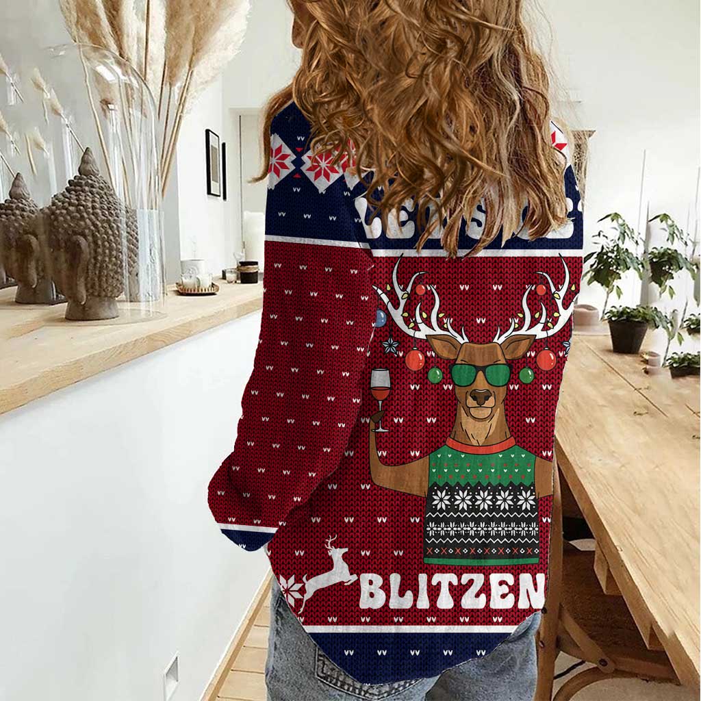 Lets Get Slouchy Christmas Women Casual Shirt Funny Xmas Holiday Patterns - Wonder Print Shop