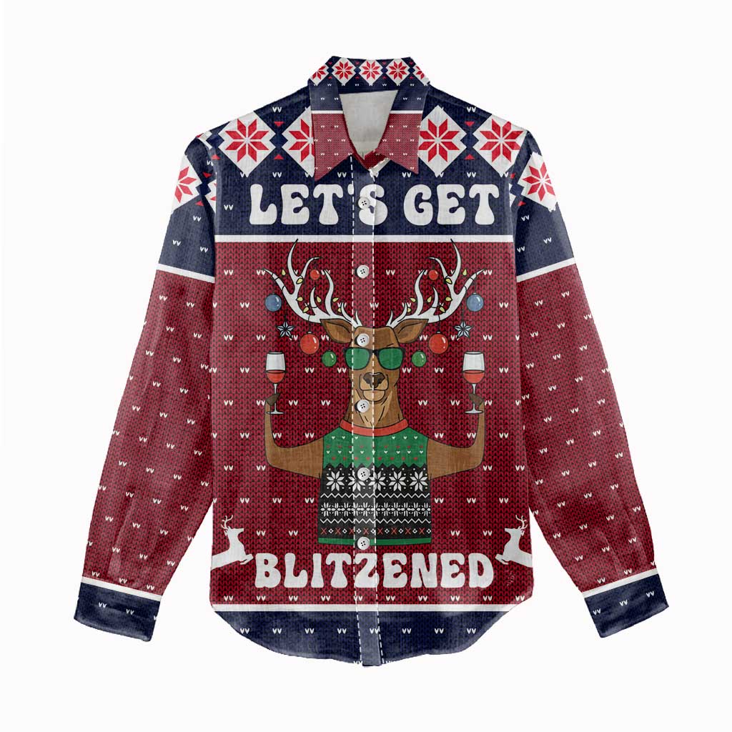 Lets Get Slouchy Christmas Women Casual Shirt Funny Xmas Holiday Patterns - Wonder Print Shop