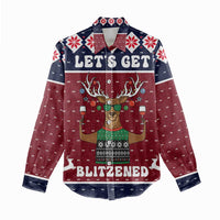 Lets Get Slouchy Christmas Women Casual Shirt Funny Xmas Holiday Patterns - Wonder Print Shop