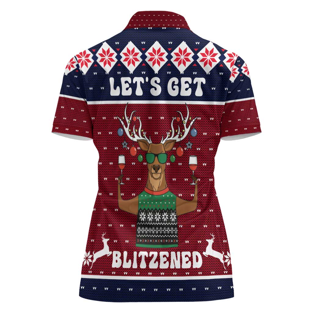 Lets Get Slouchy Christmas Women Polo Shirt Funny Xmas Holiday Patterns - Wonder Print Shop