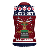 Lets Get Slouchy Christmas Women Sleeveless Polo Shirt Funny Xmas Holiday Patterns - Wonder Print Shop