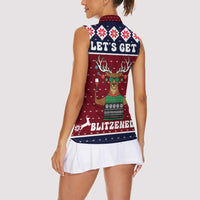 Lets Get Slouchy Christmas Women Sleeveless Polo Shirt Funny Xmas Holiday Patterns - Wonder Print Shop