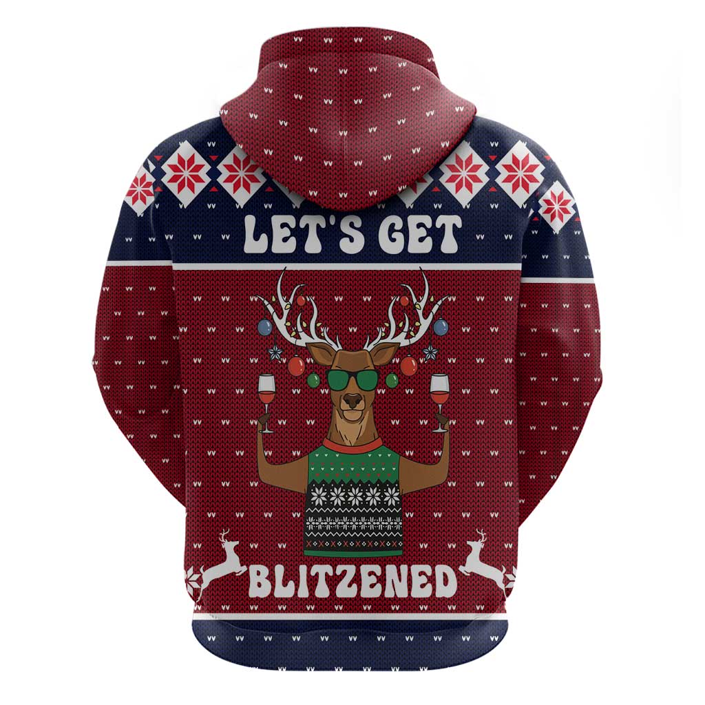 Lets Get Slouchy Christmas Zip Hoodie Funny Xmas Holiday Patterns - Wonder Print Shop
