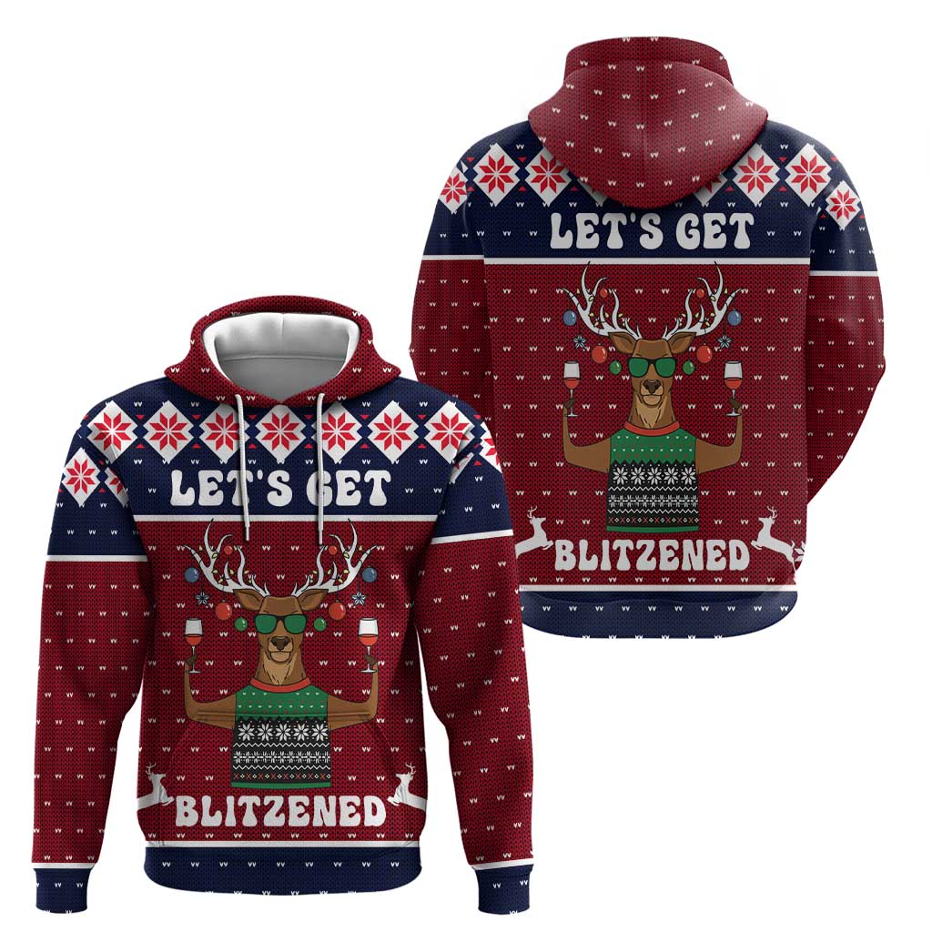 Lets Get Slouchy Christmas Zip Hoodie Funny Xmas Holiday Patterns - Wonder Print Shop