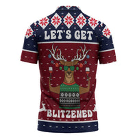 Lets Get Slouchy Christmas Zipper Polo Shirt Funny Xmas Holiday Patterns - Wonder Print Shop