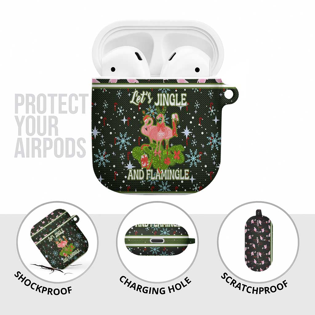 Lets Jingle And Flamingle Christmas AirPods Case Funny Xmas Holiday Patterns - Wonder Print Shop