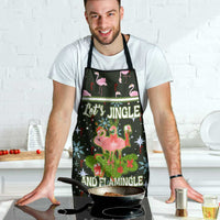 Lets Jingle And Flamingle Christmas Apron Funny Xmas Holiday Patterns - Wonder Print Shop