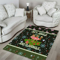 Lets Jingle And Flamingle Christmas Area Rug Funny Xmas Holiday Patterns - Wonder Print Shop