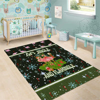 Lets Jingle And Flamingle Christmas Area Rug Funny Xmas Holiday Patterns - Wonder Print Shop