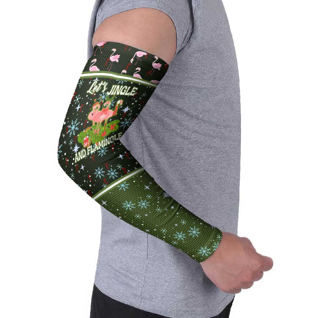 Lets Jingle And Flamingle Christmas Arm Sleeves Funny Xmas Holiday Patterns - Wonder Print Shop