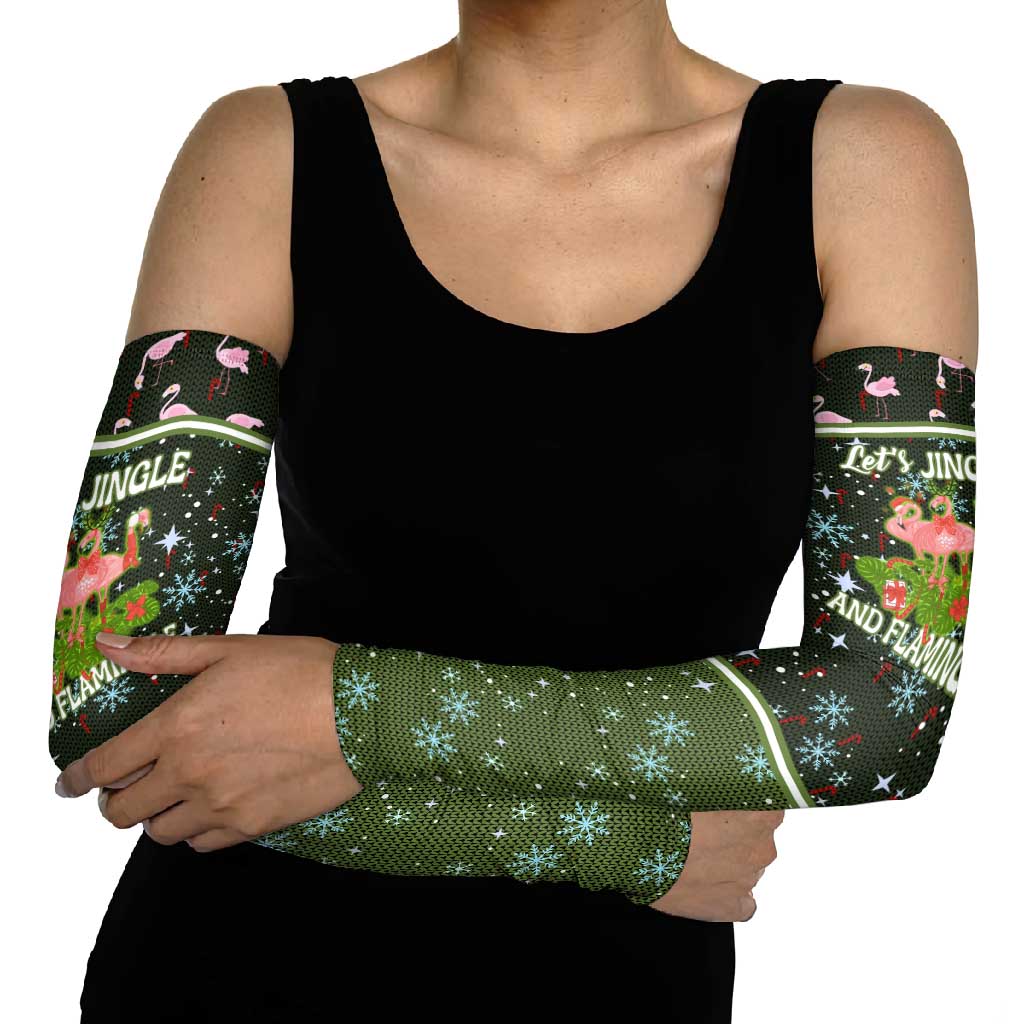 Lets Jingle And Flamingle Christmas Arm Sleeves Funny Xmas Holiday Patterns - Wonder Print Shop