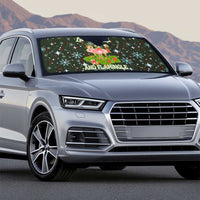 Lets Jingle And Flamingle Christmas Auto Sun Shade Funny Xmas Holiday Patterns - Wonder Print Shop