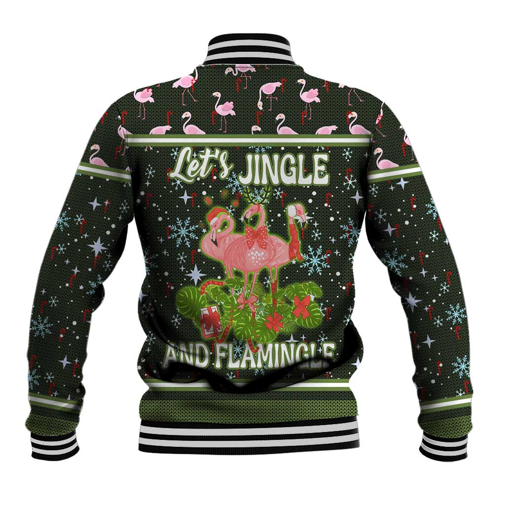 Lets Jingle And Flamingle Christmas Baseball Jacket Funny Xmas Holiday Patterns - Wonder Print Shop